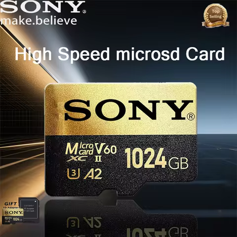 SONY High Speed TF Micro SD Card 128GB/256GB/512GB/1024GB A2 U3 V30 Stable Read/Write Black & Gold f