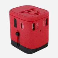 【外遊法寶 】旅行萬用轉接插頭-3色可選-紅色 | USB接頭/Type-C