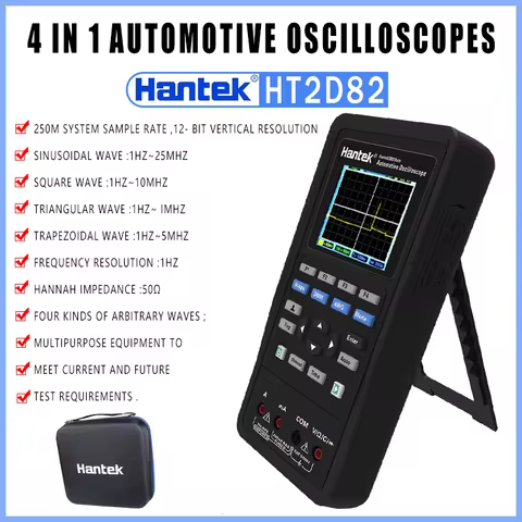Hantek 2D82 Portable Automotive Oscilloscope 4 In 1 Oscilloscope + Signal Source + Automotive Diagno