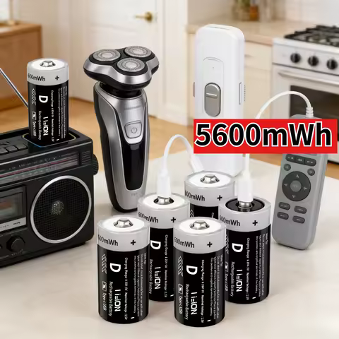 1.5V 5600mWh USB Rechargeable D Size Battery LR20 Lithium-ion D-Cell Battery for Gas Cooker Water He