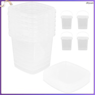 10 Pcs Sealable Food Storage Bucket with Lids Service Tubs 8.00X8.00X7.20CM Transparent PP dliyuan