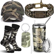 Suclain Gift Box for Men, Mens Gift Set Men Birthday Gifts Set for Veterans Police Firefighter Golf 