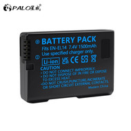 PALO กล้อง Nikon EN-EL14 / EN-EL14a แบตเตอรี่+ที่ชาร์จ LED D3100 D3200 D3400 D3500 D5100 D5200 D5300