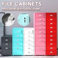 File Cabinet Office Cabinet Small Metal Drawer With Lock Mobile Storage Cabinet Low Under Table Wheel