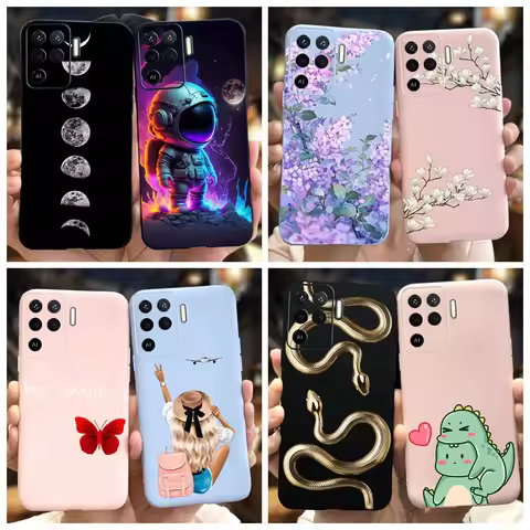 For OPPO Reno 5 Lite Case CPH2205 Popular Flower Soft Silicone Back Cover For OPPO A94 5G CPH2211 A 