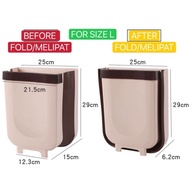 dustbin*ikea* Foldable Dustbin Folding Waste Bin Kitchen Cabinet Door Hanging Trash Garbage Can Bekas Tong Sampah Dapur
