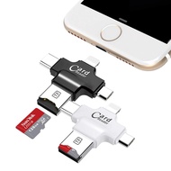 iDragon การ์ดรีดเดอร์ 4 in1 OTG card readerTF Lightning 8-pin Micro USB Type-C Smart Card Reader with Micro USB Charge