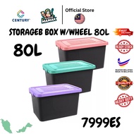 【Plastikmamak】Century Storage Box With Wheel 80L | Roller Box Plastic | Kotak Roda | Bekas Simpanan 