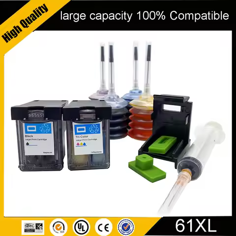 61 XL Black Ink Cartridge Replacement for HP 61XL HP61 Cartridge Deskjet 1000 1050 1050A 1510 2000 2