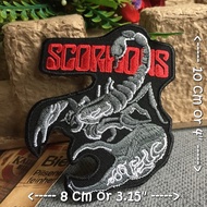 Scorpions วงดนตรี ตัวรีดติดเสื้อ อาร์มรีด อาร์มปัก ตกแต่งเสื้อผ้า หมวก กระเป๋า แจ๊คเก็ตยีนส์ Rock Iron on Embroidered Patch