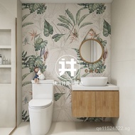 French Green Banana Leaf Wall Tiles Monstera600x1200Plant Bathroom Tiles Retro Bathroom Tiles VF7K