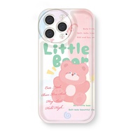Good case airbagcase For IPhone 14 Pro Max IPhone Case Thickened TPU Soft Case Clear Case Airbag Shock Resistant Cartoon Cute pink bear for iPhone 11 12 13 14 Pro Max 15 Pro Max iPhone XR 7 8 Plus X XS Max SE 2020(without holder)