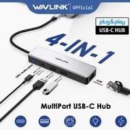 WAVLINK 4 in 1 USB C Ethernet Hub USB 3.2 Gen2 Hub with 10G USB 2.5G Ethernet Port Supports 100W PD 