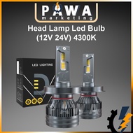 Pawa Votec Led 4300k 6000k Yellow Kuning Led H1 H4 H7 HB3 4 H8 H11 H16 H3 Headlight Bulb Fog Headlam