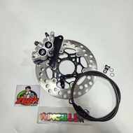 ปั๊ม81ZERN 2พอท เงินหมุดดำ + จานZERNจูปิเตอร์ ดำหมุดเทา + สายเบรคเซิน ดำตัดดำ หัวฟันเฟือง WAVE110i /