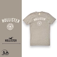 Hollister เสื้อยืดคอกลม แขนสั้น สีเทา สกรีนลาย ผ้านิ่ม ใส่นุ่มสบาย ไซส์L ของแท้ พร้อมส่ง