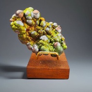 收藏級 大佛珠力泥活石(金綠色) 招財 升運 冥想 改善氣場驅小人