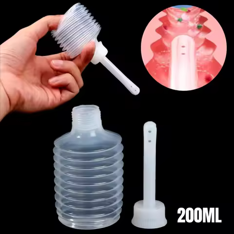 1/2pcs 200ML 8Holes Disposable Vaginal Anal Douche Retractable Wash Cleaning Anus Clean Supplies Fem