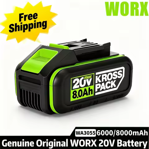 20V 6.0Ah/8.0Ah Replacement Battery, Fit WORX Series Power Tools，with LED Indicator, Compatible with