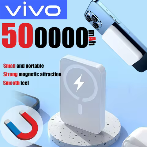 VIVO 500000mAh Magnetic Power Bank 25W Wireless Fast Charger Portable Large Capacity for Magsafe Pow