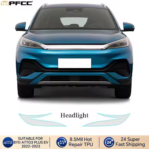 For BYD ATTO3 PIus EV 2022 2023 TPU Headlight Film Clear Pre Cut PPF Scratch Car Paint Protection Fi