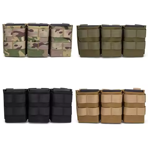 Triple medium 5.56 magazine bag, tactical vest magazine bag, M4 KYWI MAG magazine bag, tactical hunt