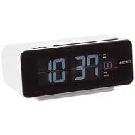 SEIKO DL213W Clock Table White Body Size: 7.2 16.8 9.6cm Radio Digital AC Color LCD Series C3 FLIP