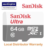 SANDISK Ultra® 64GB microSDHC™/microSDXC™ UHS-I card microSD Cards - 7 Year Local Distributor Warranty