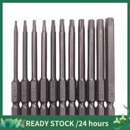 For 1/4" Hex Shank 75mm Length Steel Star 6 Point Screw Driver Kit Tool Screwdriver Bit