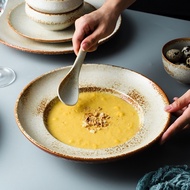 Korean Style Serving Plate Bowl Set / Rusty White Plate Bowl Set