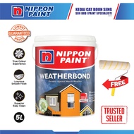 Nippon Weatherbond 1L White Exterior Outdoor Water Based Wall Paint cat luur dinding