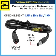 Power Adapter Extension Wire 1.5M / 3M / 5M / 10M Long DC Wire Extension [Wayer Tambahan Adapter]