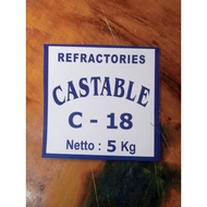 Castable C-18 Refractory Fire Resistant Cement 5 Kg – Strong, Heat Resistant 1700°C, Suitable for Fu