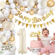 First Birthday Decoration Number Banner Balloon 19 21 Debut Anniversary Backdrop Retro Cream Ballon