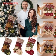 ^hibetterlife^ Christmas Decorations High End Christmas Socks Imitation Snowflake Christmas Socks Three Gift Socks For