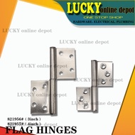 CARLO STAINLESS STEEL FLAG HINGES FOR PVC DOOR 3INCH & 4INCH