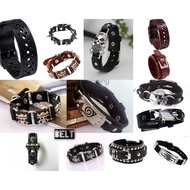 Leather Skull Bracelet Men's rivet Belt Strap Wanita Punk Rock Grunge StyleSkate