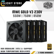 COOLER MASTER MWE Gold V3 230V - 550W / 750W / 850W PSU | Non-Modular ATX Power Supply Unit