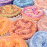 NARCISSUS13A0E 250M Rainbow Mohair Yarn, Skirt Lace Spring/Summer Gradient Color Cake Yarn, Handicra