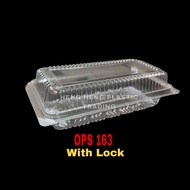 BENXON OPS-163 With Lock CLEAR 100pcs/pkt BEKAS KUIH 163 BENXON Plastic Tray [ 50pcs± ] Bakery Dispo