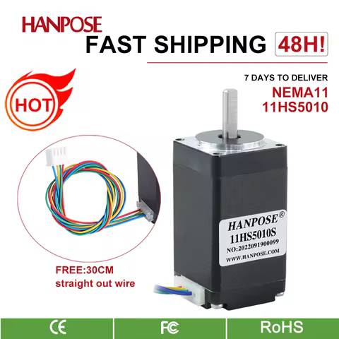 hanpose 1pcs NEMA11 Stepper Motor 0.17N.M 50mm 11HS5010 1.8 degrees 50mm DC step motor for Various i