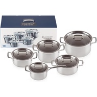 Le Creuset 3-Ply Stainless Steel Cookware Set, 5 Pieces , Silver, 96209400001000