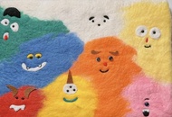 兒童線上體驗 滿滿的小怪獸 羊毛氈無框畫DIY材料包 影片教學