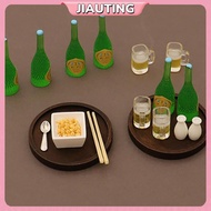 JIAUTING 7PCS Doll House Accessories 1:12 Dollhouse Miniature Eel Rice Caviar Sake Lamian Noodles Ki