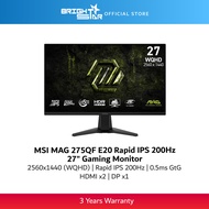 MSI MAG 275QF E20 Rapid IPS 200Hz 27" Gaming Monitor