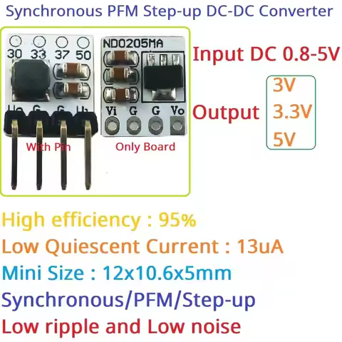 600MA High Efficiency Low Quiescent Current 1.2V 1.5V 2.5V 3V 3.7V 4.2V To 3V 3.3V 5V DC Boost Conve