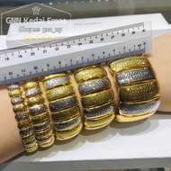 EMAS 375 RANTAI TANGAN GELANG BESAR PULUT DAKAP GOLD 375 BRACELET BIG
