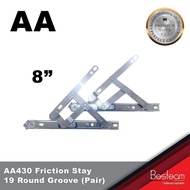 AA430 19RG Side Hung Round Groove Friction Stay SUS430 (Pair)