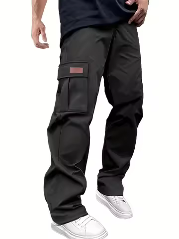2025new men's workwear pants, European and American men's loose straight casual pants, men's workwea