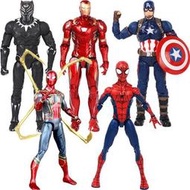 《小鹿百貨》Marvel漫威 復仇者聯盟 18公分可動公仔模型 可動玩具 關節可動 附展示架  蜘蛛人鋼鐵人美國隊長黑豹